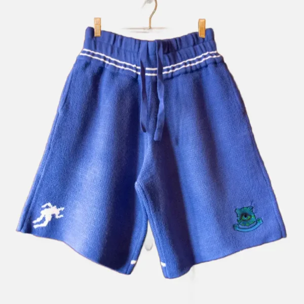 House Of Errors Knitted Football Shorts Blue 2.webp