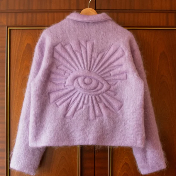 House of Errors Mohair Chainquilt Jacket in Lilac 2.webp