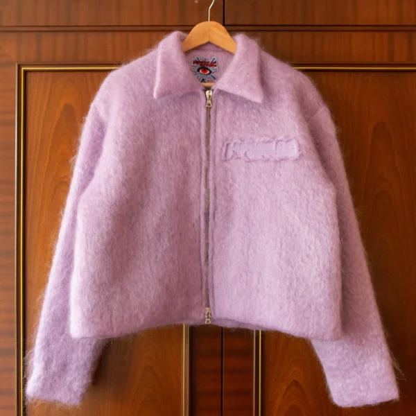 House of Errors Mohair Chainquilt Jacket in Lilac 3.webp